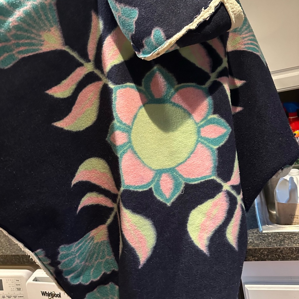 Free People Navy Floral Hooded Coat - image 3